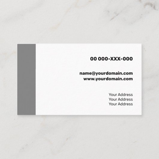 Verse witte hedendaagse transparantie visitekaartje (Achterkant)