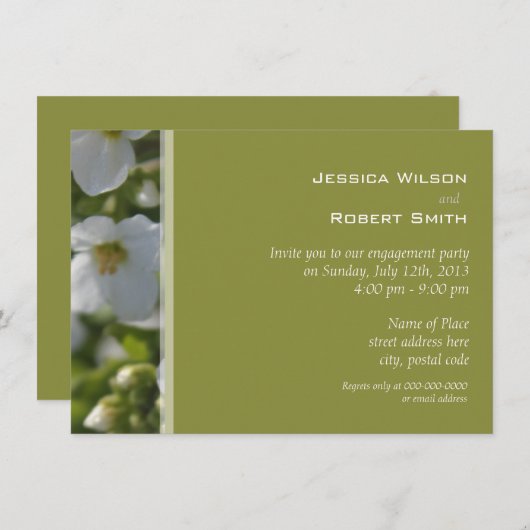 verse witte tuinbloem kaart (Voorkant / Achterkant)