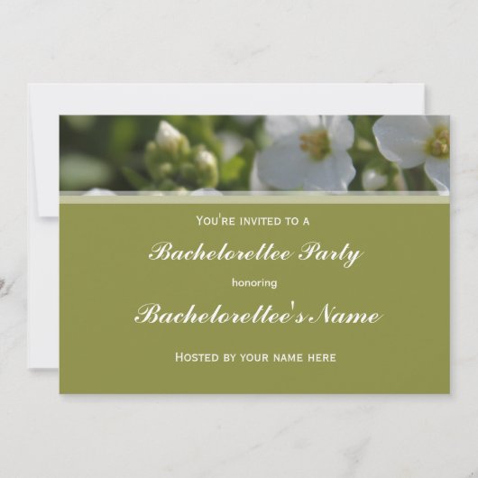 verse witte tuinbloemen bachelorettee kaart (Voorkant)