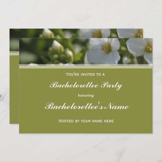verse witte tuinbloemen bachelorettee kaart (Voorkant / Achterkant)