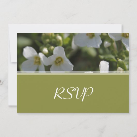 verse witte tuintbloemen RSVP huwelijksfeest Kaart (Achterkant)