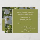 verse witte tuintbloemen RSVP huwelijksfeest Kaart (Voorkant / Achterkant)