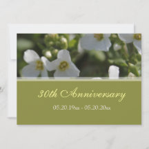 verse witte tuintuinbloemen jubileum uitnodigingen