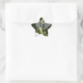 Verse witte zomertuinbloemen en groene bladeren ster sticker (Tas)