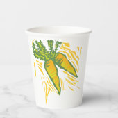 Verse Wortel Kleurrijke Plantaardige Kunst Papieren Bekers (Voorkant)