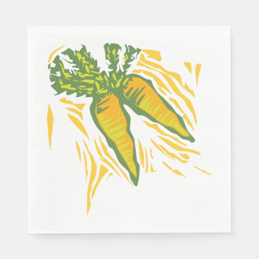 Verse Wortel Kleurrijke Plantaardige Kunst Servet (Voorkant)