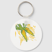 Verse Wortel Kleurrijke Plantaardige Kunst Sleutelhanger (Achterkant)