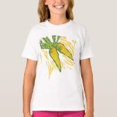 Verse Wortel Kleurrijke Plantaardige Kunst T-shirt (Voorkant)