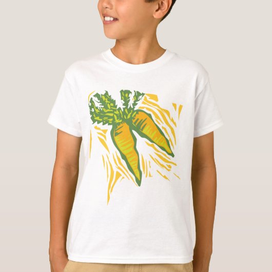 Verse Wortel Kleurrijke Plantaardige Kunst T-shirt (Voorkant)