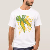 Verse Wortel Kleurrijke Plantaardige Kunst T-shirt (Voorkant)