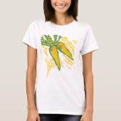 Verse Wortel Kleurrijke Plantaardige Kunst T-shirt (Voorkant)