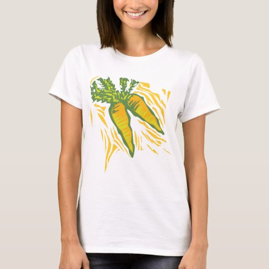 Verse Wortel Kleurrijke Plantaardige Kunst T-shirt (Voorkant)
