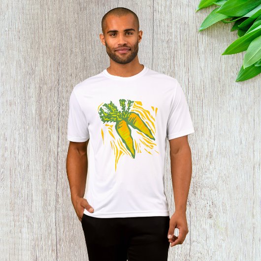Verse Wortel Kleurrijke Plantaardige Kunst T-shirt
