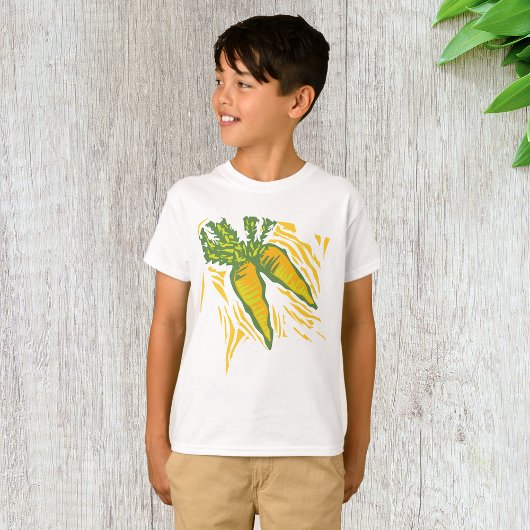 Verse Wortel Kleurrijke Plantaardige Kunst T-shirt