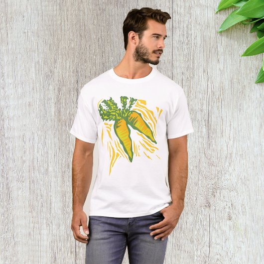 Verse Wortel Kleurrijke Plantaardige Kunst T-shirt