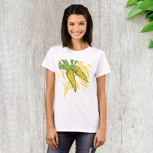 Verse Wortel Kleurrijke Plantaardige Kunst T-shirt