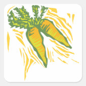 Verse Wortel Kleurrijke Plantaardige Kunst Vierkante Sticker (Voorkant)