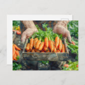 Verse Wortelen in Houten Krat Feestdagenkaart (Voorkant / Achterkant)