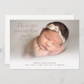 Verse ze is kostbaarder dan juwelen foto geboorte aankondiging (Voorkant / Achterkant)