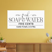 Verse zeep en water - Boerderij Badkamer Sign Canvas Afdruk (Insitu (Woonkamer))