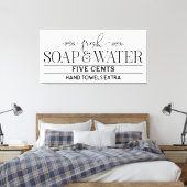 Verse zeep en water - Boerderij Badkamer Sign Canvas Afdruk (Insitu (Slaapkamer))