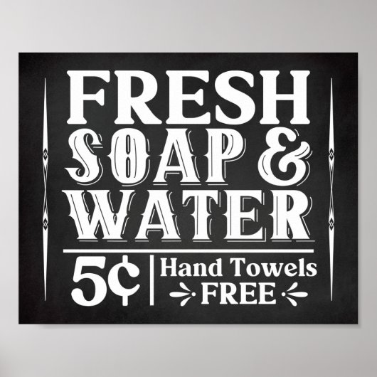 Verse zeep en water Farmhouse Bathroom Post Poster (Voorkant)