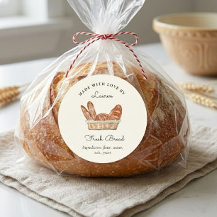Verse zelfgemaakte Brood Ronde Sticker