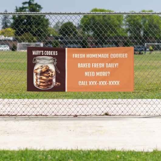 Verse zelfgemaakte cookies toevoegen tekst leveran spandoek (Insitu)