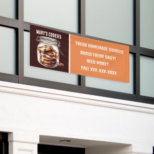 Verse zelfgemaakte cookies toevoegen tekst leveran spandoek (Buitenkant Gebouw)