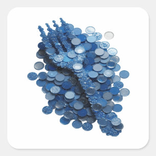 Verse Zilver DNA DUBBELE HELIX Sticker Kunst