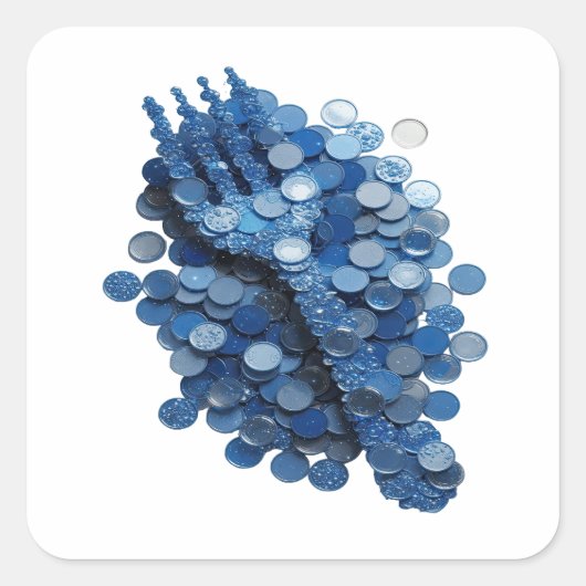 Verse Zilver DNA DUBBELE HELIX Sticker Kunst (Voorkant)