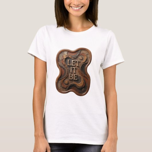 Verse zilver LET IT BE Tekst ontwerp T-shirt (Voorkant)