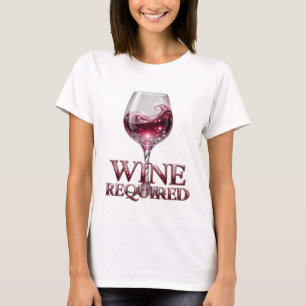 Verse Zilver WIJN VERPLICHT Grafisch ontwerp T-shirt