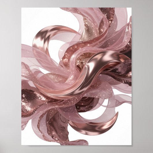 Verse Zilveren ABSTRACTE KUNST Ontwerp Poster (Voorkant)