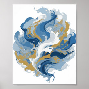 Verse Zilveren ABSTRACTE KUNST Ontwerp v3 Poster