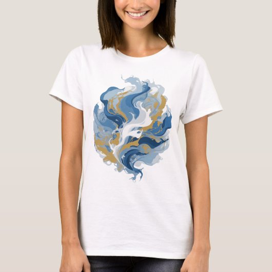 Verse Zilveren ABSTRACTE KUNST Ontwerp v3 T-shirt (Voorkant)