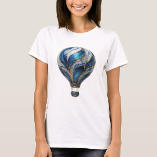Verse zilveren BLAUWE EN GOUDEN HETE LUCHTBAL T-shirt