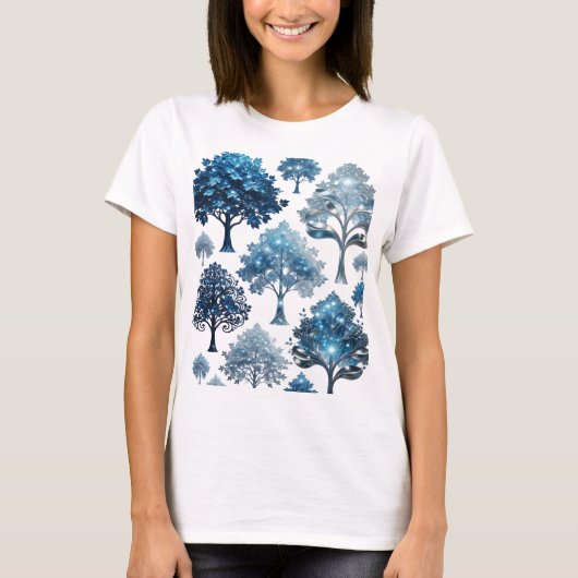 Verse Zilveren BLUE ICE BOMEN Custom T-shirt (Voorkant)