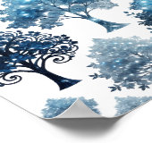 Verse Zilveren BLUE ICE BOOMEN Poster (Hoek)