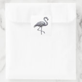 Verse zilveren FLAMINGO Sticker Motief (Tas)