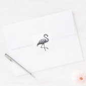 Verse zilveren FLAMINGO Sticker Motief (Envelop)