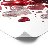 Verse Zilveren HARTEN EN GLITTER Poster (Hoek)