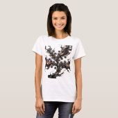 Verse zilveren METALLIC BLOOM-afdruk T-shirt (Voorkant volledig)