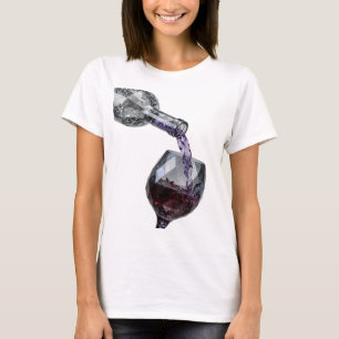 Verse zilveren RODE WIJN Slogan ontwerp T-shirt