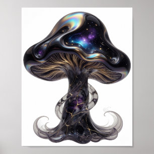 Verse Zilveren SPACE MUSHROOM Aangepast ontwerp Poster