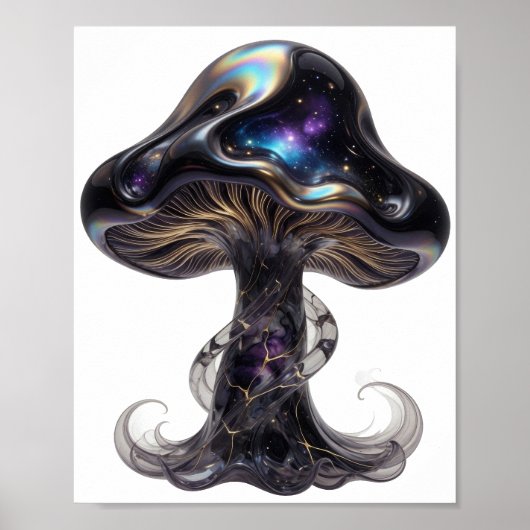 Verse Zilveren SPACE MUSHROOM Aangepast ontwerp Poster (Voorkant)