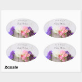 Verse zoete erwten boekenplaat ovale sticker (Vel)