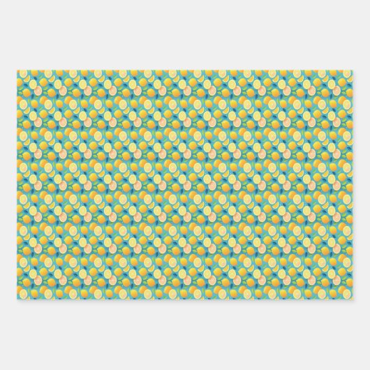 Verse zomer citroen botanische citrus inpakpapier vel (Voorkant 3)