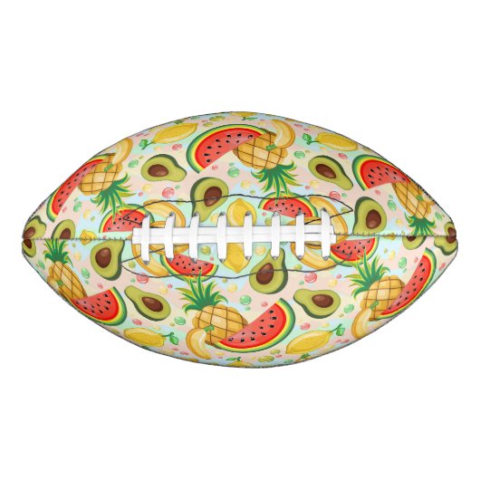 Verse zomer fruit patroon american football (Voorkant)