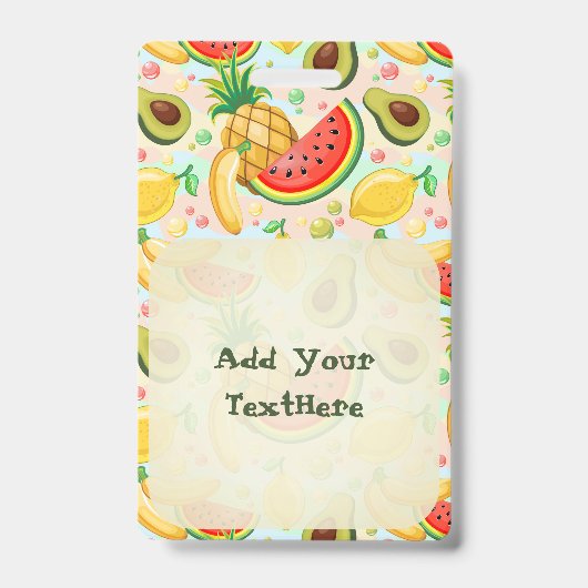 Verse zomer fruit patroon badge (Voorzijde)
